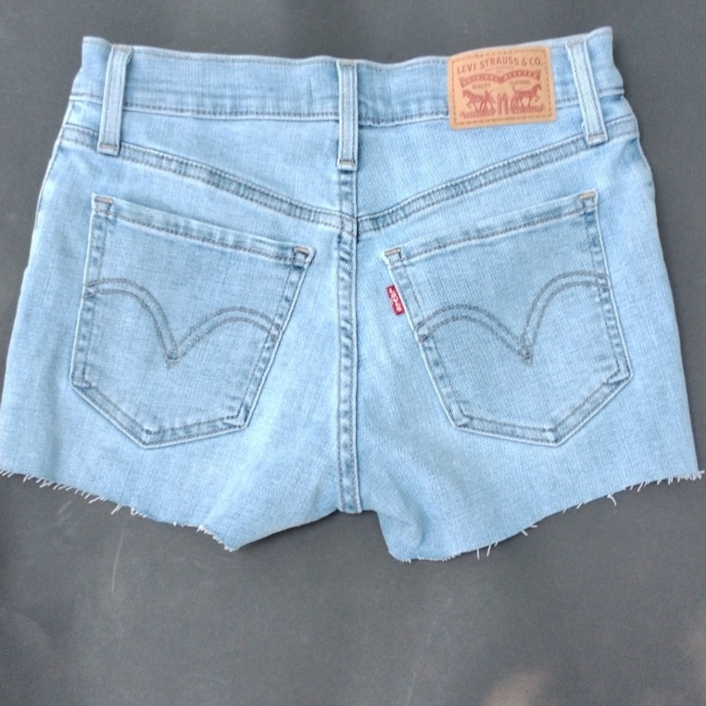 Levi's mid length jean cutoff shorts